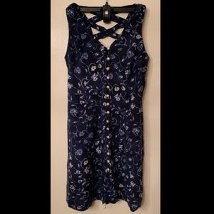 Blue flowered casual dress
